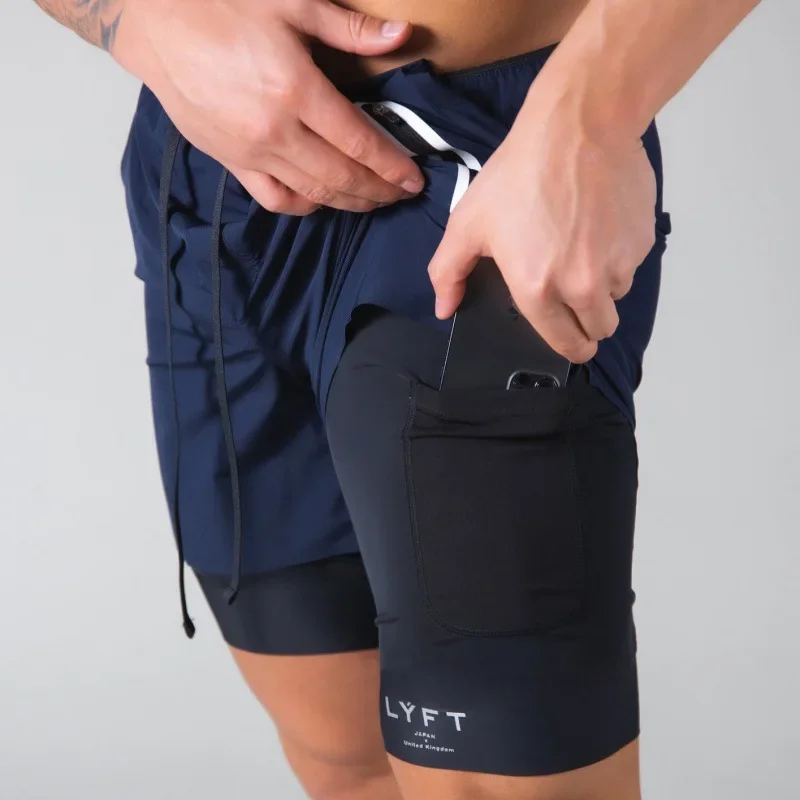 Men's Sport Shorts LYFT Muscle Fitness Brother Trendy Summer Running Training Breathable Elastic Casual INS Pants