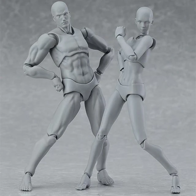 1 conjunto 13cm artista arte pintura anime figura esboço desenhar masculino  feminino corpo móvel figura de ação brinquedo modelo desenhar manequim