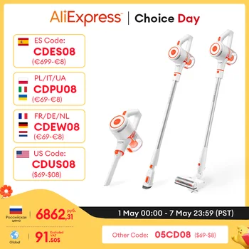 ILIFE G80 무선 핸드헬드 진공 청소기 로봇 기계, 22kpa 흡입, 45 분 런타임, LED 조명, 카펫 바닥 털 청소