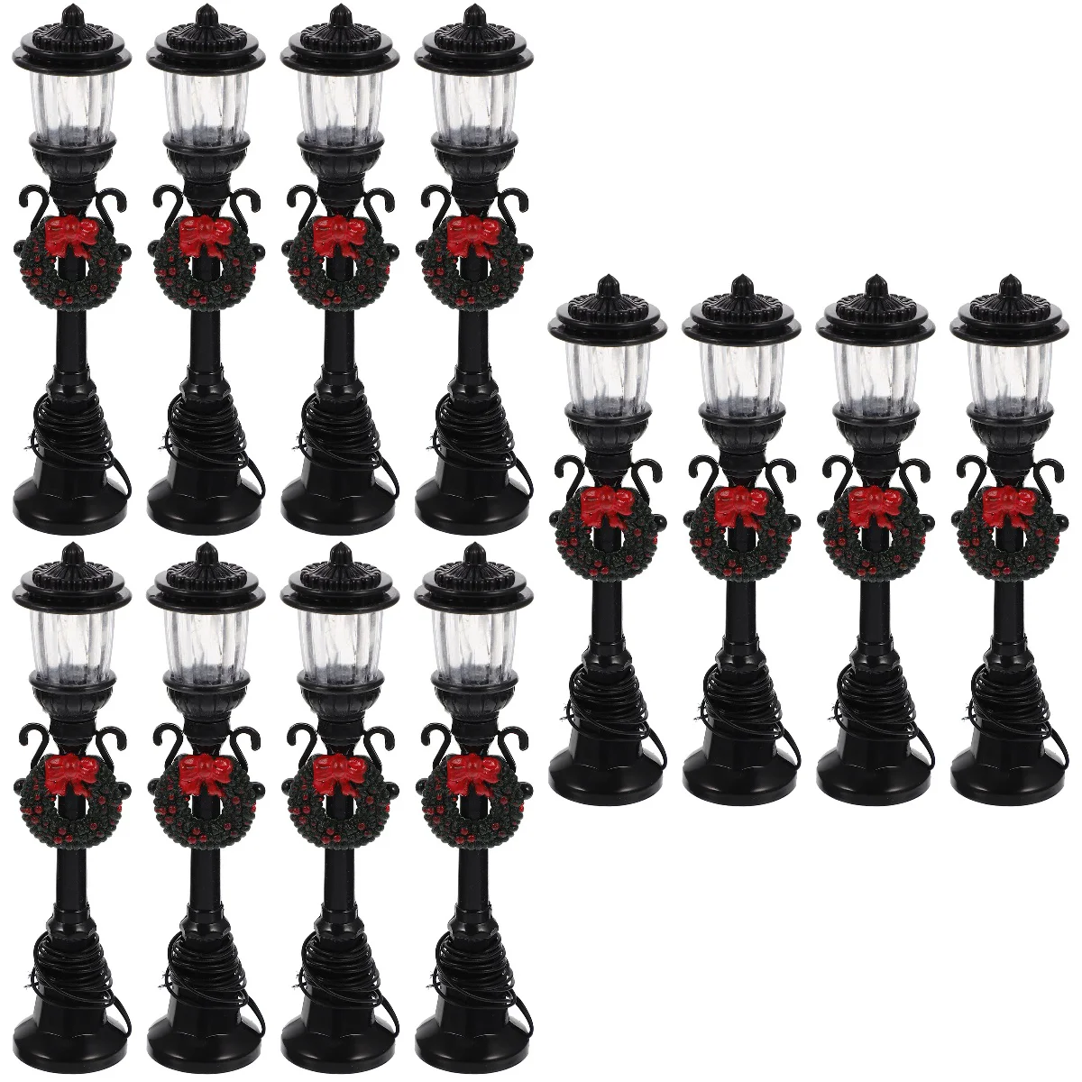 

12 pcs House Mini Street Light Decor Street Light Models Miniature Street Lamp