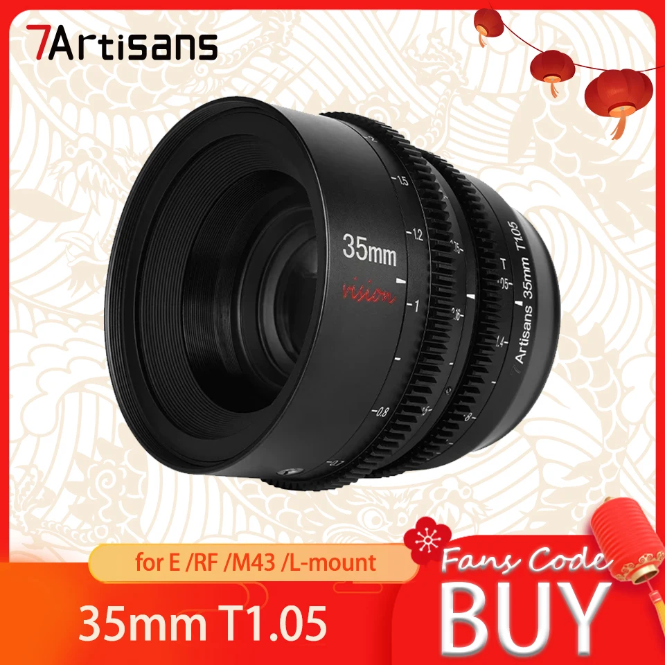 7 Artigiani Mf 35Mm T1.05 Aps-C Obiettivo Cinematografico Con Messa A Fuoco Manuale Per Fotografia In Studio Con Supporto Sony E Nikonz Canon Rf M43 P