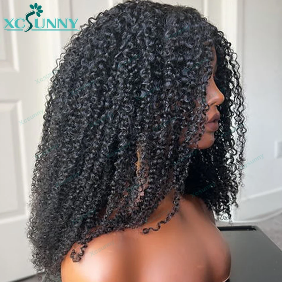 Kinky Curly V Part Wig Human Hair 4C For Black Women Brazilian Vpart Wig Wear With Your Own Scalp U Part Wig Real Human Hair 5