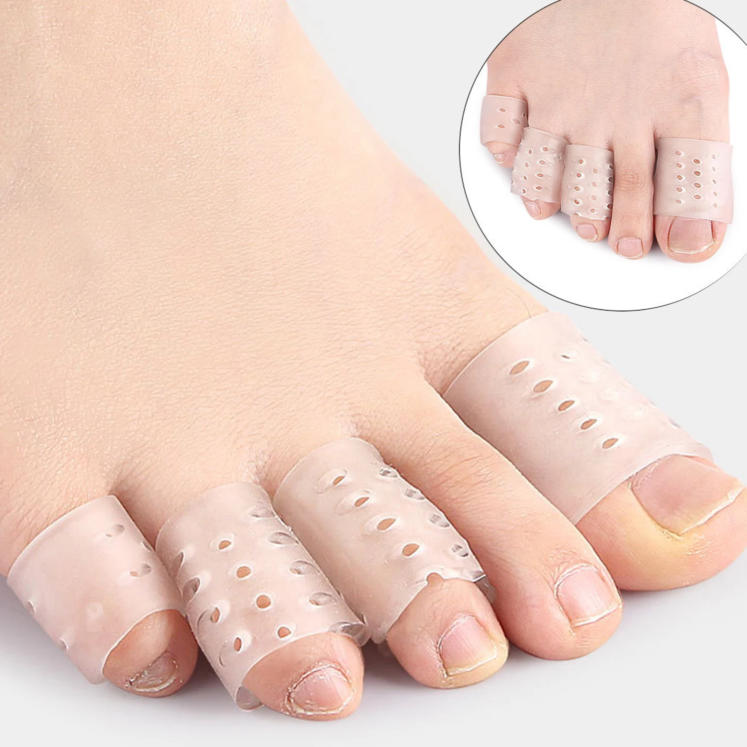 

1Pair Finger Toe Protector Silicone Gel Cover Cap Pain Relief Preventing Blisters Corns Nail Tools Foot Care Toe Separators