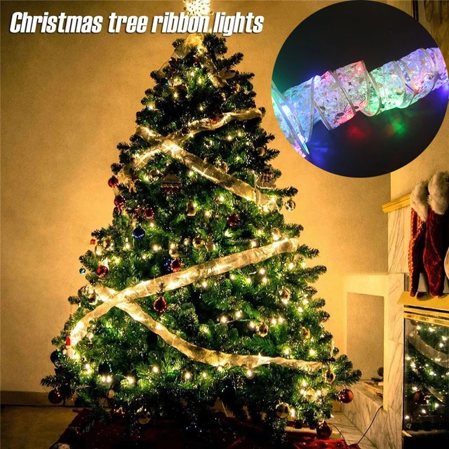 Cinta de luces LED para Navidad, decoración de árbol de Navidad,  impermeable, lazos, ventana, adornos de árbol de Navidad - AliExpress