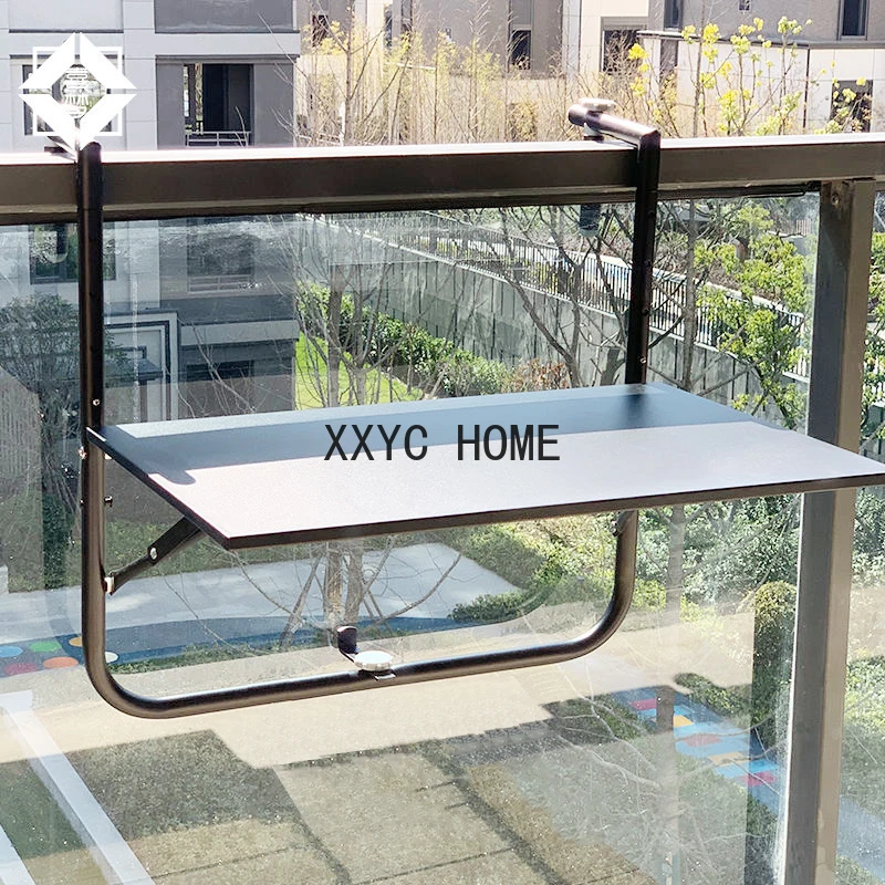 

New Outdoor Balcony Hanging Folding Table For Width 0.5cm-7cm Railing Landscape Anti-rust Sunscreen Spray Plastics Craft Iespray