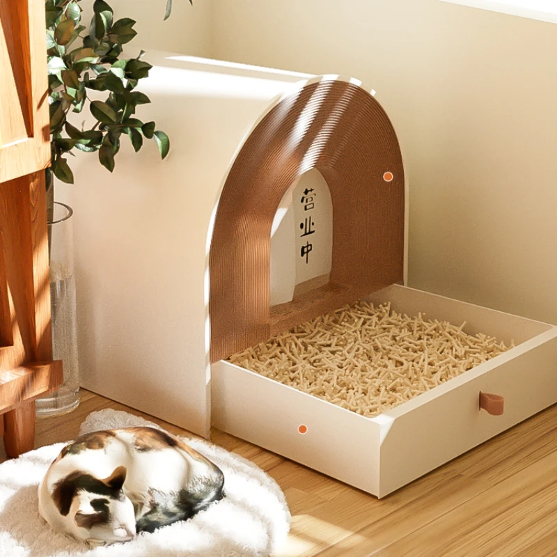 

Sandbox Enclosed Cat Bedpans Big Drawer Toilet Deodorization Cat Bedpans Leak Proof Convenient Arenero Gato Cat Supplies QF50CB