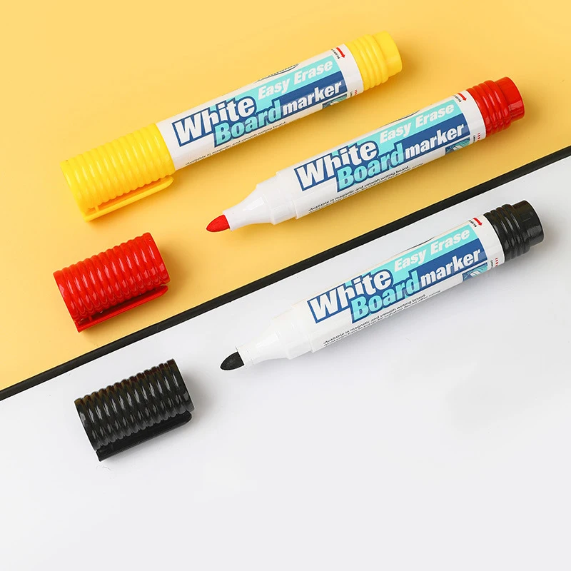 Set of 8 Fine Tip Dry Erase Markers with Eraser Low Odor Dry Erase Markers, Assorted Colors, Assorted Bright Colors office