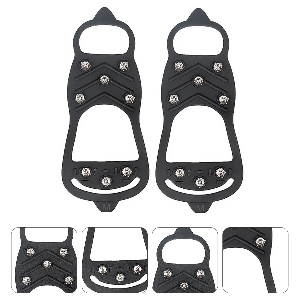 

1 Pair Unisex Crampon Shoe Covers Snow Ice Surface Anti-skid Shoe Covers (Black)