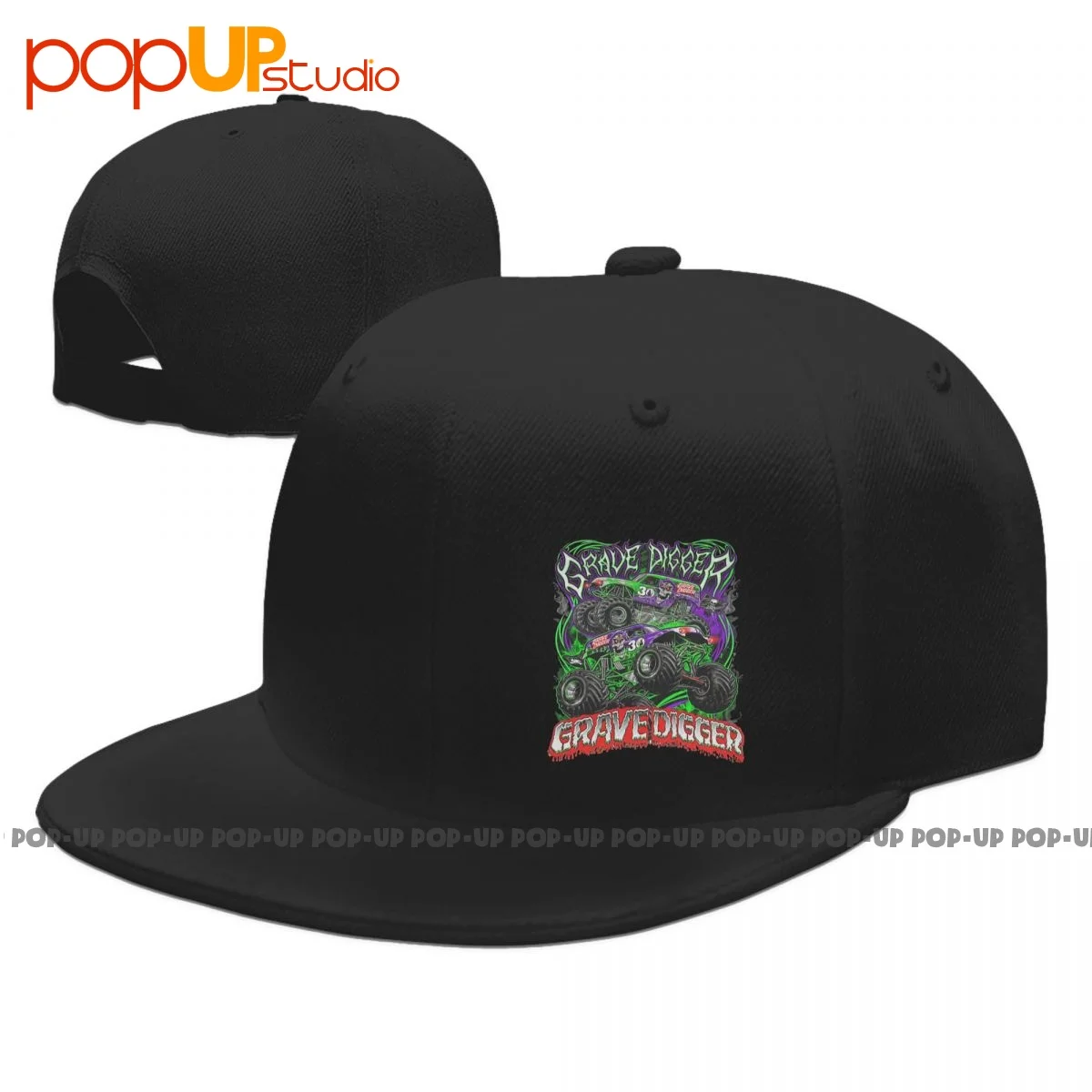 Unisex Monster Jam Monster Truck Grave Scavatrice Snapback Cap Copricapo Streetwear Cappellini Da Baseball