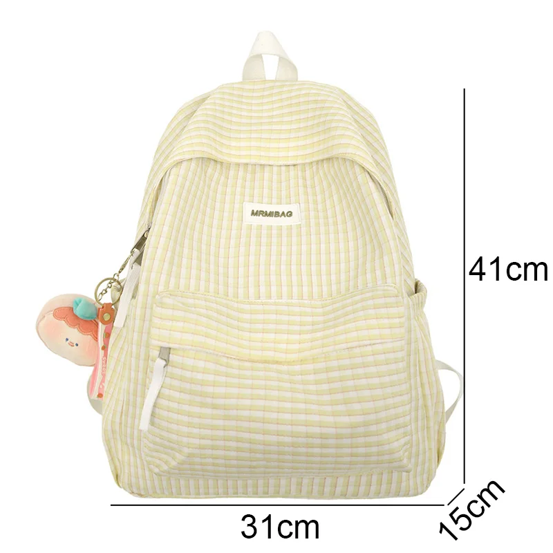 New Girl Plaid Kawaii Travel Book Backpack Lady Lattice Bag Fashion Female Cute Laptop Leisure College Backpack Women School Bag 4