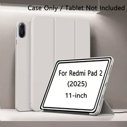 11 - Inch Magnetic Flip Smart Cover with Trifold Stand and Shockproof Soft Silicone Case for Redmi Pad 2 (Grey)