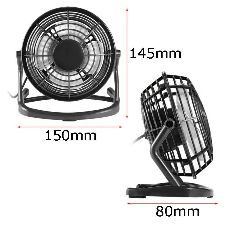 USB Quiet Fan Desktop Cooler for Phone Laptop Summer Cooling Fan 180 Degree Rotation 4 Blades USB Mini Black/White/Blue mini fan cooling fan