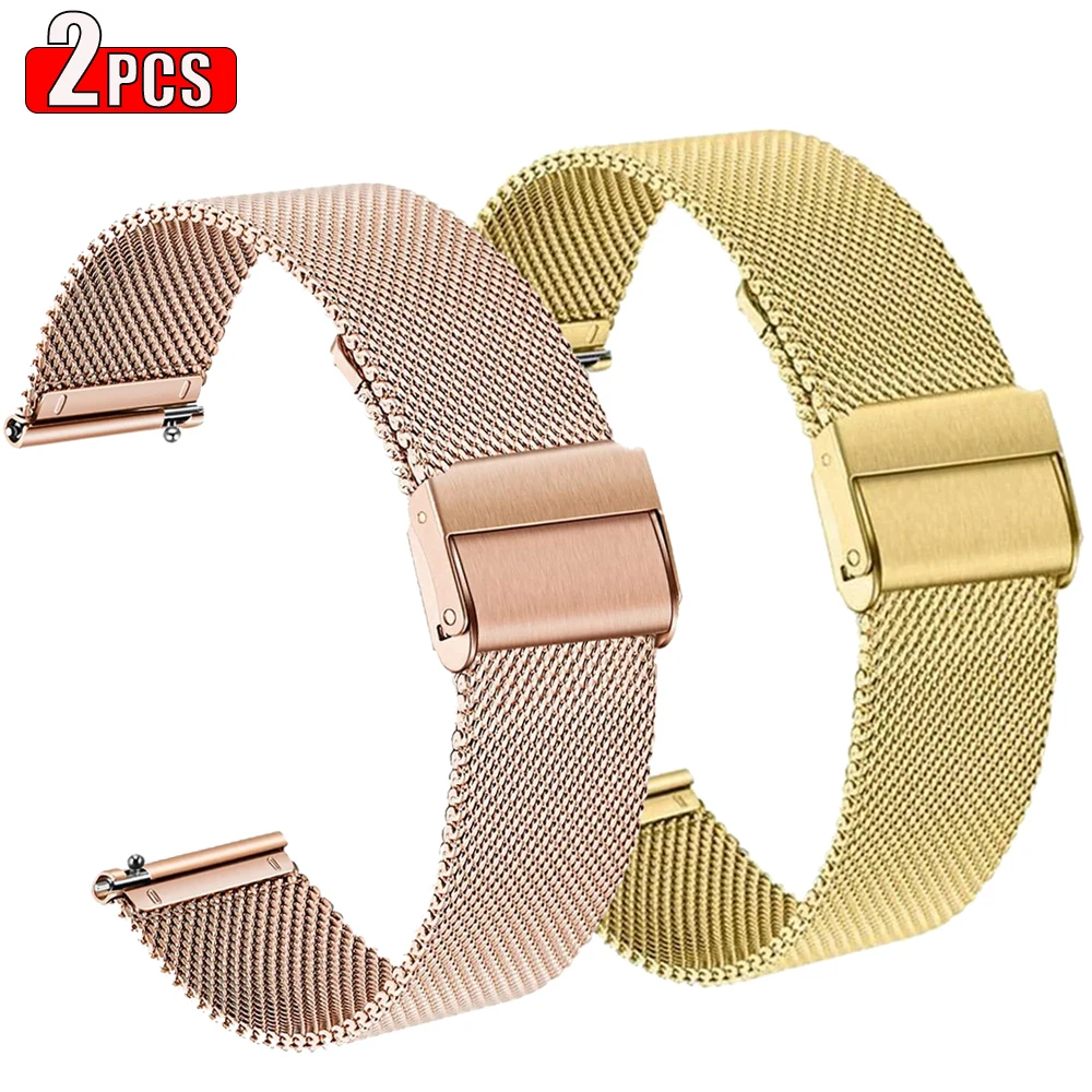 Elegant Milanese Mesh Loop Strap for Garmin Watches - 20mm/22mm Metal Band