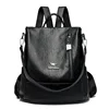Brand Vintage Women Backpack Leather Backpacks School Bags for Teenage Girls Multifunction Shoulder Bags Ladies Travel Backpack 3