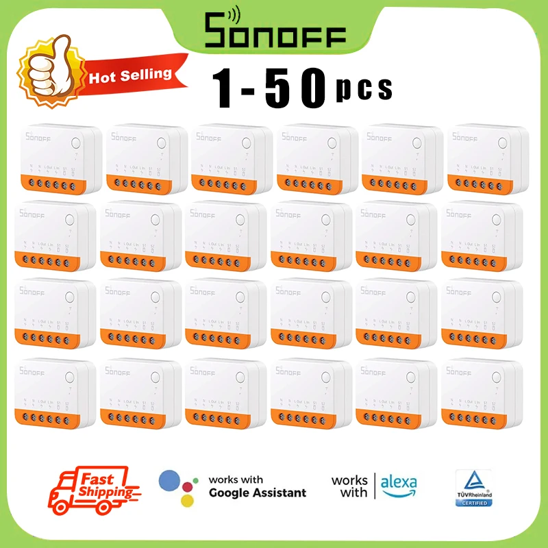 

50PCS SONOFF MINI R4 Smart Wifi Switch Module Wi-Fi 2 Way Switch Smart Home Works R5 S-MATE MINIR4 Wi Control Alexa Google