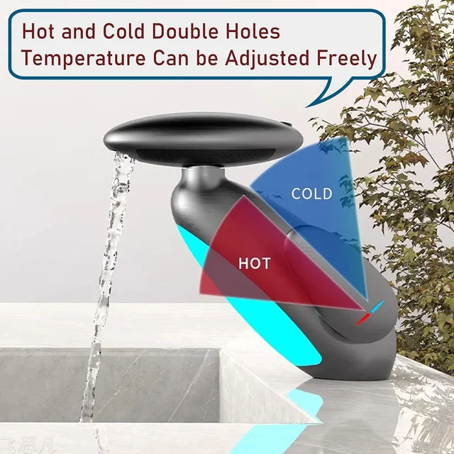 PVD ดึงออกก๊อกน้ําอ่างล้างหน้าเพนกวินพร้อมแสงโดยรอบร้อนเย็นควบคุมคู่ 4 ประเภทโหมดสเปรย์น้ําแตะอุปกรณ์ห้องน้ํา 5