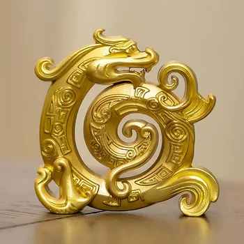 Lucky Feng Shui Copper Chinese Dragon Creative Retro Incense Holder Household Indoor Line Incense Burner Home Decor Craft 1