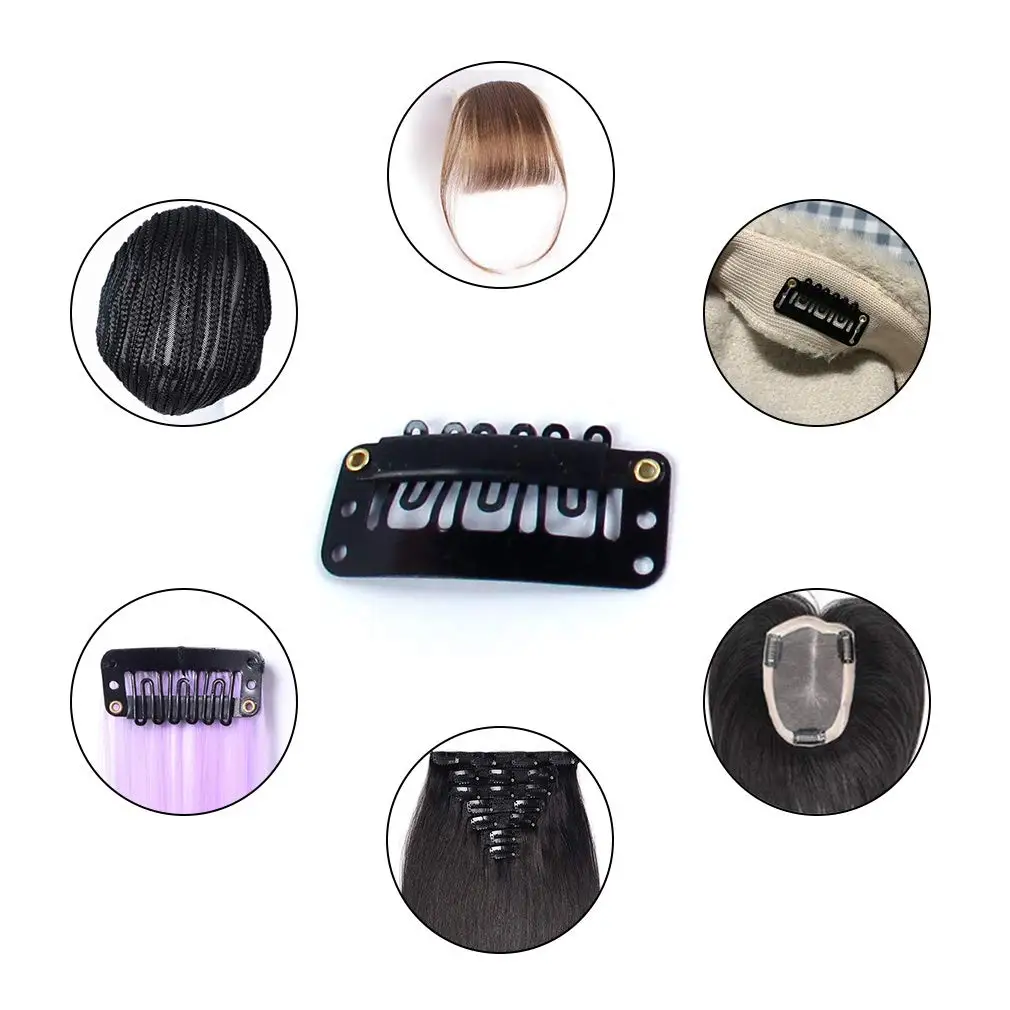 Lace hair net wig hat & Wig Accessories Set, Hair Extensions Wig Clips Metal Snap Clips 5 Curved Needles 5 T-Pins