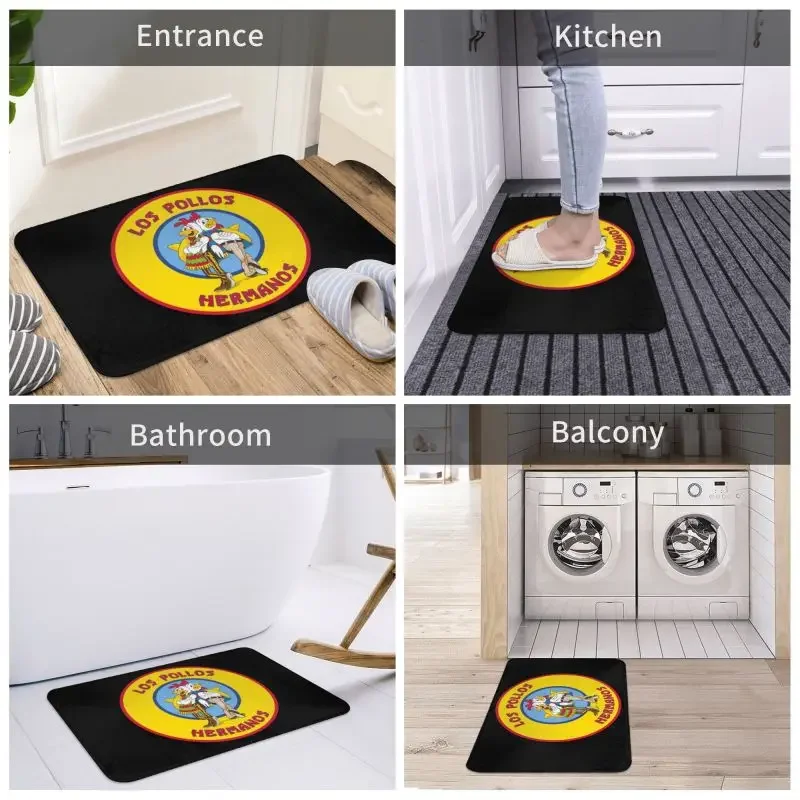 Breaking Bad Los Pollos Hermanos Doormat Anti-Slip Kitchen Bathroom Mat Chicken Brothers Carpet Toilet Floor Door Entrance Rug 6