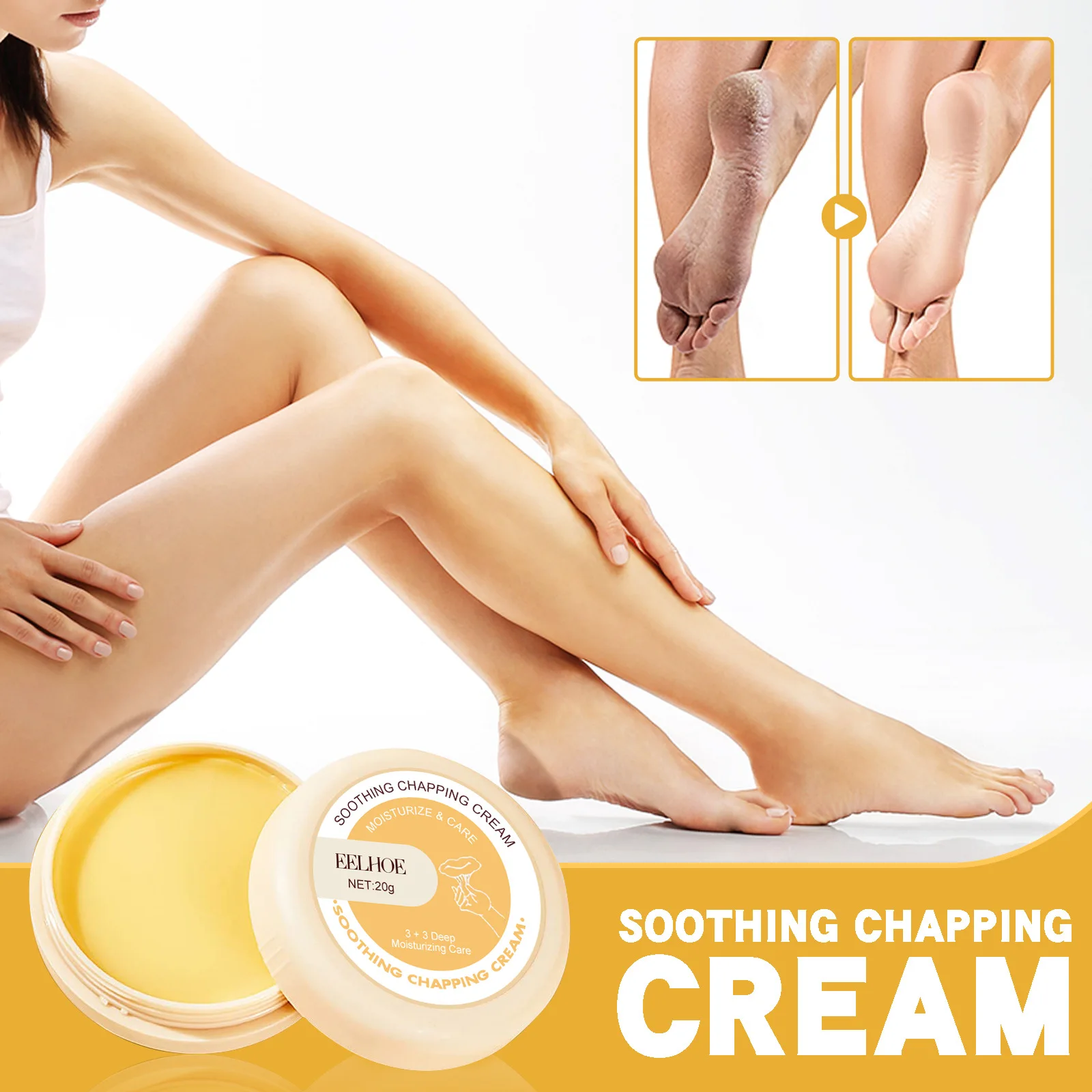 

20g Soothing Chapping Cream Nourish Repair Feet Skin Care Heel Moisturizing Anti-Dry Cracking Peeling Chapped Repair Foot Cream