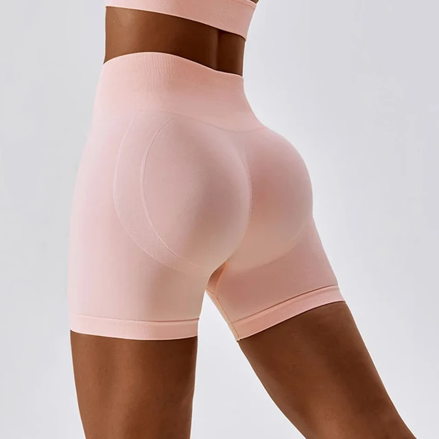 Women Seamless Scrunch Gym Short High Waist Running Sports Tight