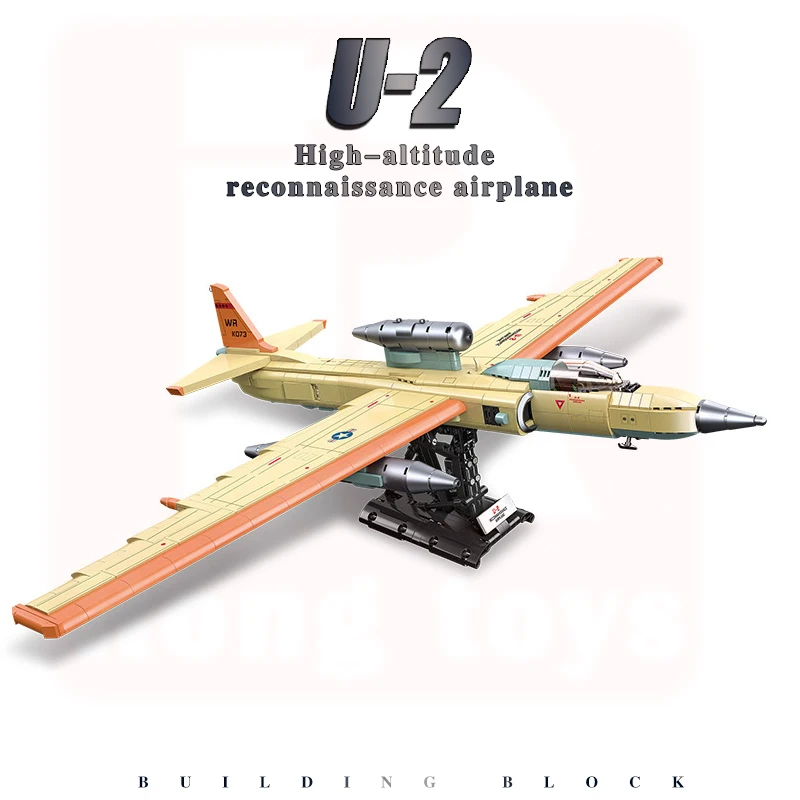 

USA Fighter Military U-2 Reconnaissance Airplane Model Building Blocks WW2 Air Force Weapons Plane Bricks Kids Boys Toys Gift