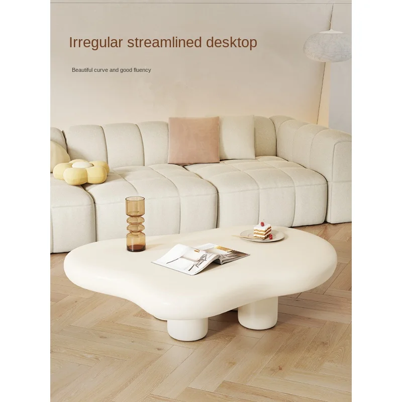 

Cloud coffee table Nordic household living room simple modern small-sized special-shaped table cream Ji Ji wind net black tea
