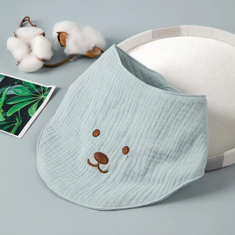 

Детские нагрудники, Слюнявчики для кормления младенцев, хлопковые аксессуары для новорожденных, однотонная застежка-пуговица, мягкое треугольное полотенце, шарф, детские вещи