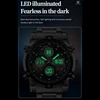 OLEVS 1106 Sport Digital Watch Gift Stainless Steel Watchband Round-dial Wristwatch Week Display Calendar Luminous Alarm 3