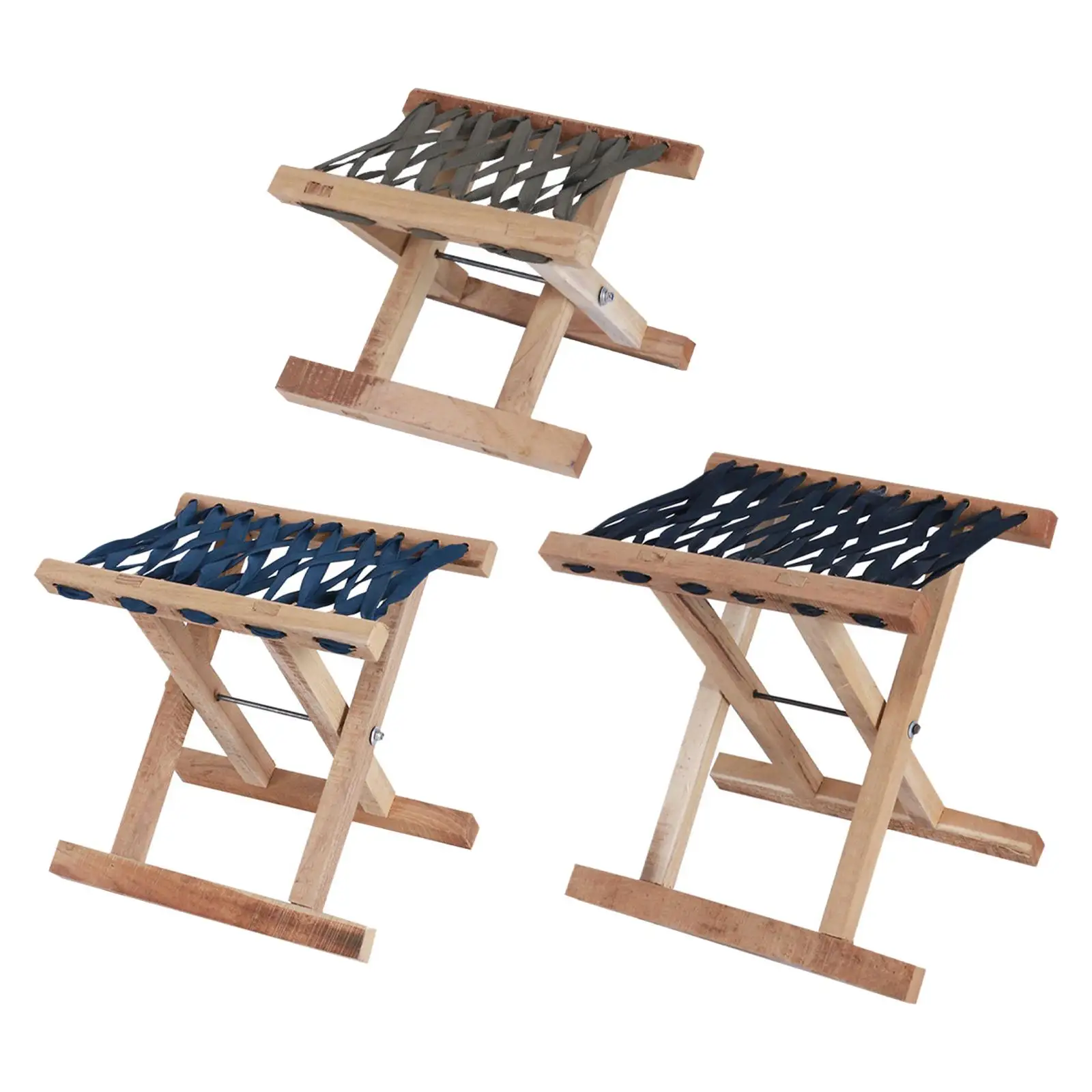 Portable Stool for Outdoor Use Wood Furniture Camping Chair Foot Rest for Yard Picnic