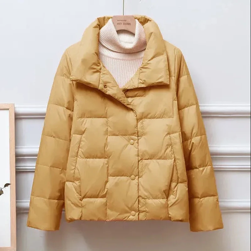 2023 Spring Autumn New Down Jacket Women's Jackets Stand-Up Collar Coat for Women Light Outerwear Female Korean Down Coat Tops
