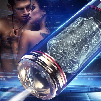 Male Sucking Masturbation Cup Automatic Telescopic Rotation Blowjob Masturbators Sex Machine Adult Sexy Toy for Men Real Vaginal 4