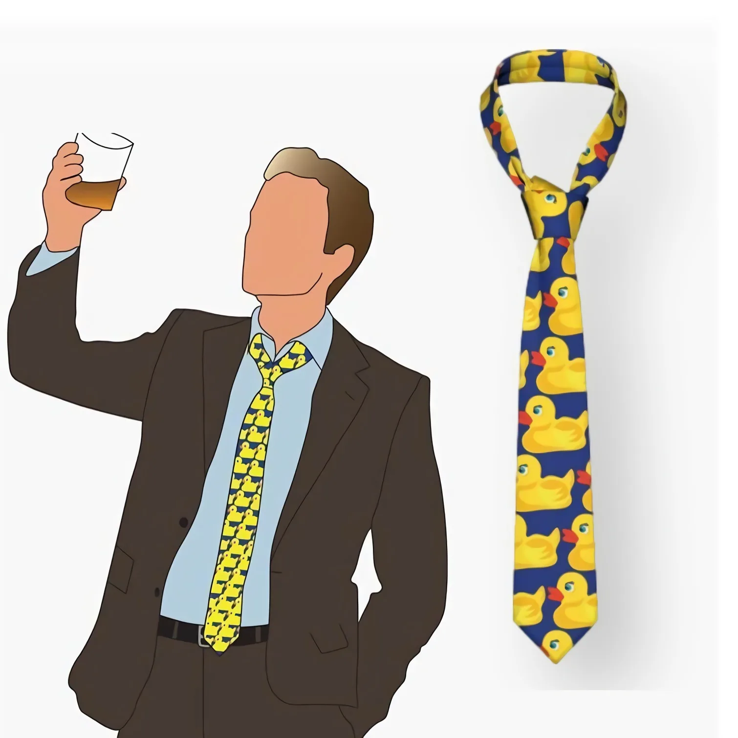 

Yellow Rubber Duck HIMYM Tie Gift For Man Ducky Neck Ties Fashion How I Met Your Mother Barney Stinson Shirt Party Cravat