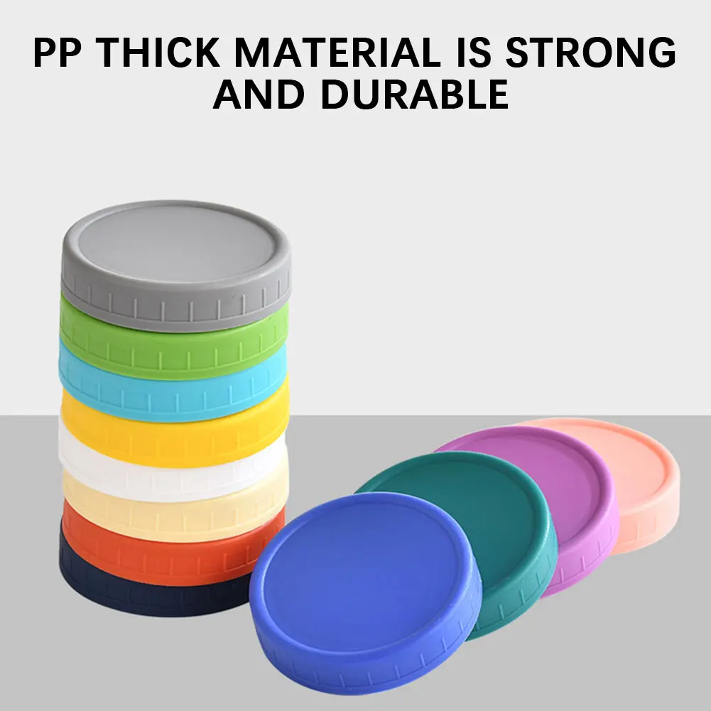 Kitchen Utensils Reusable Plastic Mason Jar Lids 12pcs For Wide Mouth Jar
