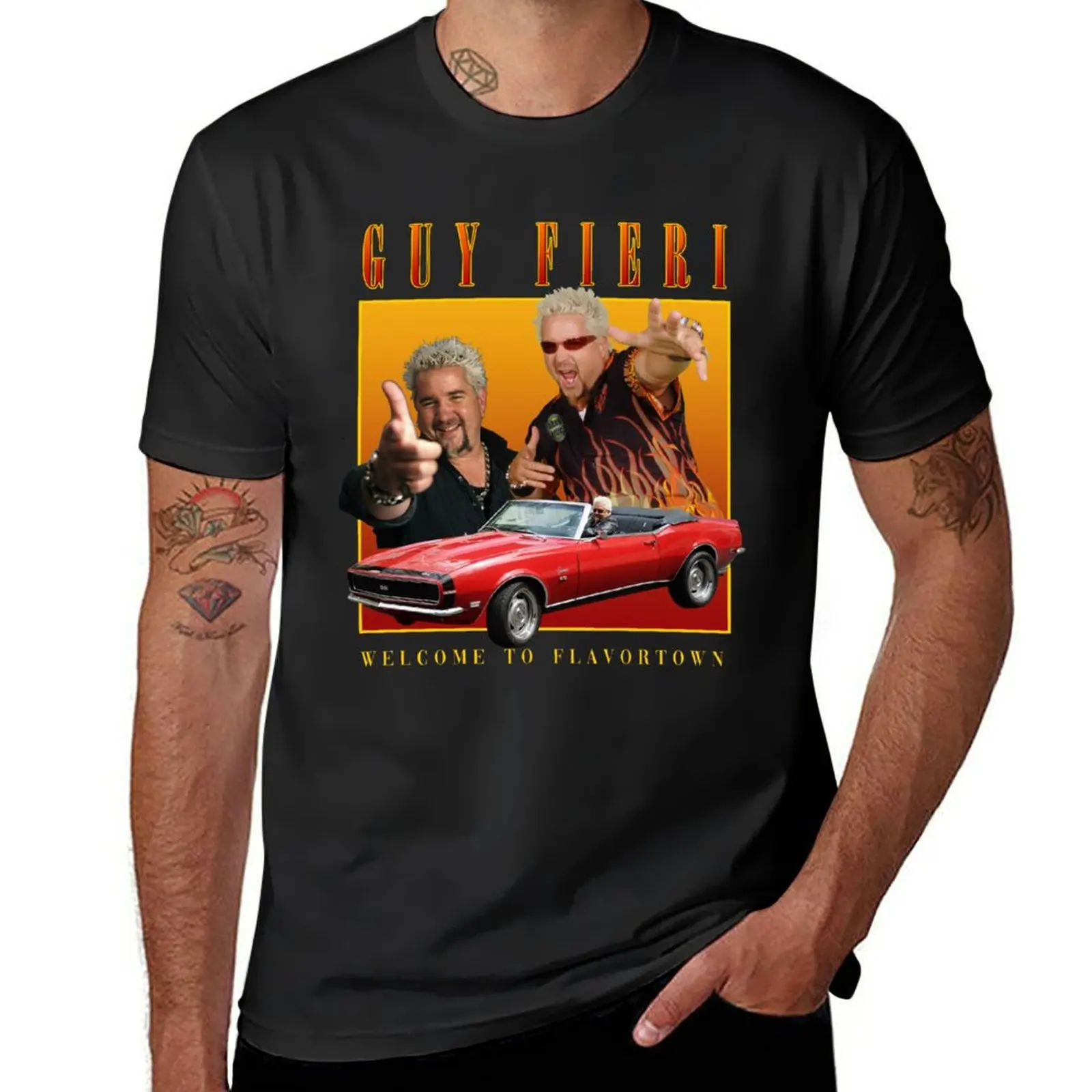 

New guy fieri homage T-Shirt T-shirt for a boy quick drying t-shirt Men's clothing