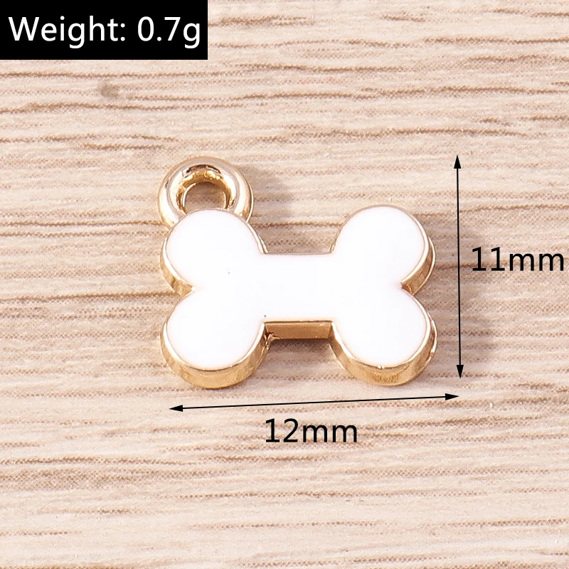 Tusember 10 Stück Emaille-Hundeknochen-Anhänger für DIY-Schmuckherstellung, Zubehör für handgemachte Halsketten, Ohrringe, Schlüsselanhänger – Detail 5