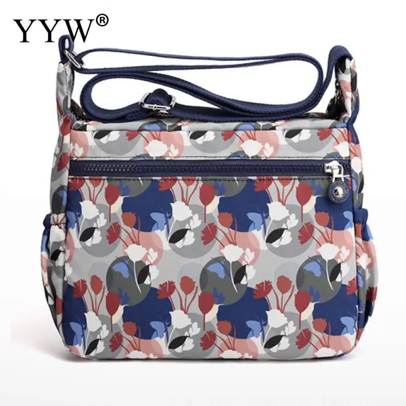 Floral Printing Casual Designer Women Shoulder Bag Nylon Female Handbag Large Capacity Waterproof Girls Messenger Crossbody Bags