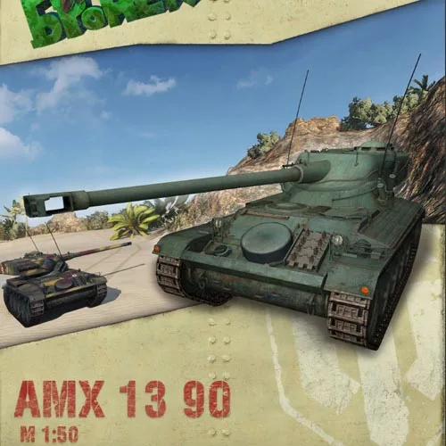 Tank World Simple Edition No. 10 AMX 13 90 Tank Paper Model DIY