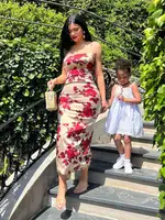 Robe mi-longue à imprimé Floral pour femmes, moulante, fête, plage, vacances, Streetwear, vêtements d'été, vente en gros d'articles pour les affaires, 2023 6