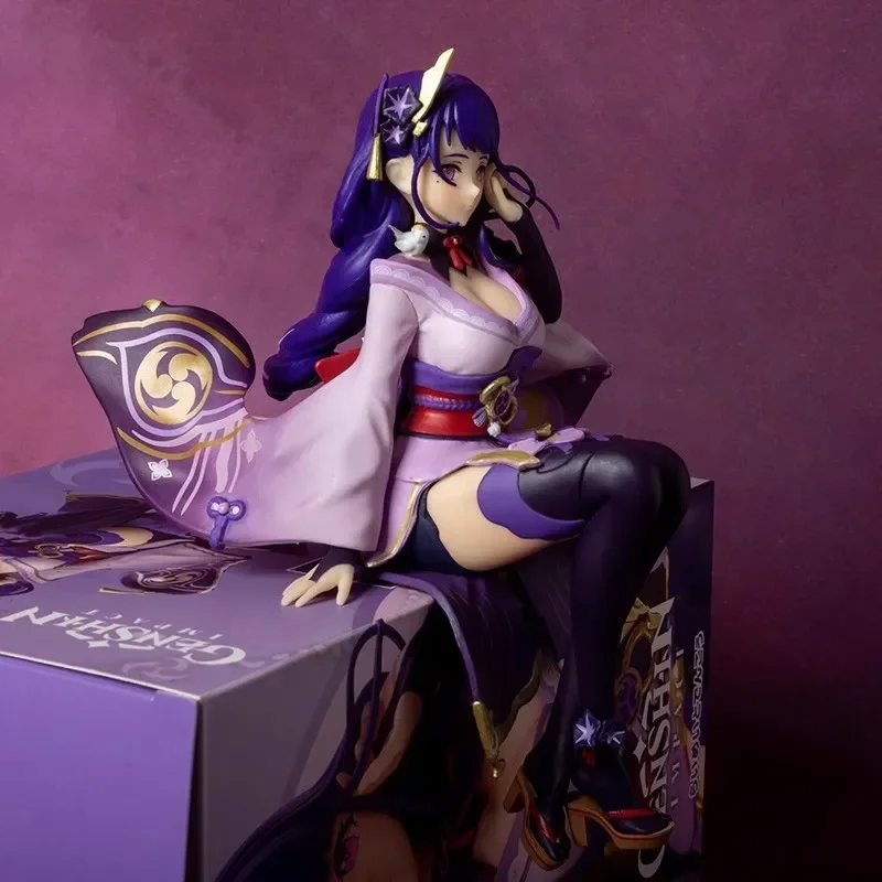 Genshin Impact Anime Figures Raiden Shogun 17cm Statue Gk Figurine Girls Model Doll Collection Room Decorate Toys Christmas Gift