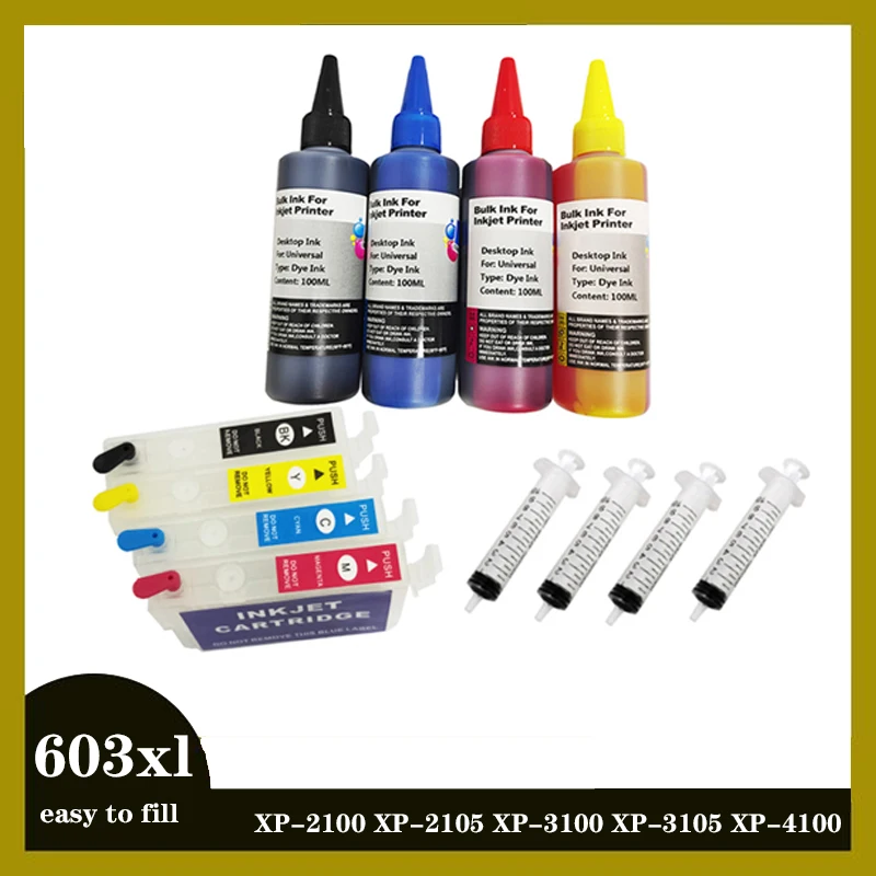 Per Epson 603Xl T603 T603Xl 603 Xl Cartuccia Di Inchiostro Ricaricabile Per Epson Xp-2100 Xp-2105 Xp-3100 Xp-3105 Xp-4100 Xp-4105 Wf-2810