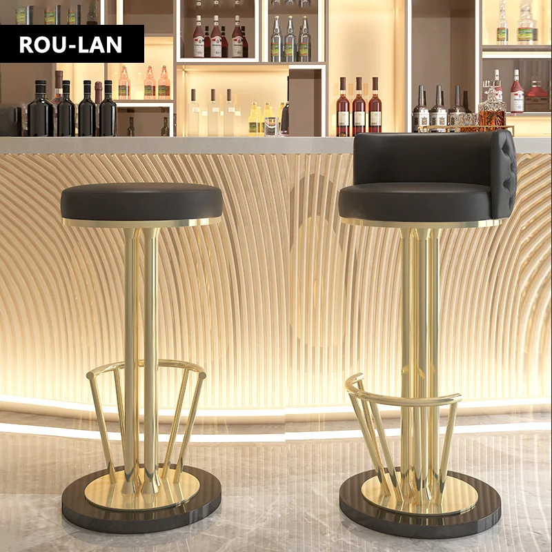 Light Luxury Bar Chair Simple Modern Bar Chair High Stool Home Back High Chair Dining Chair Net Red Chair High Stool