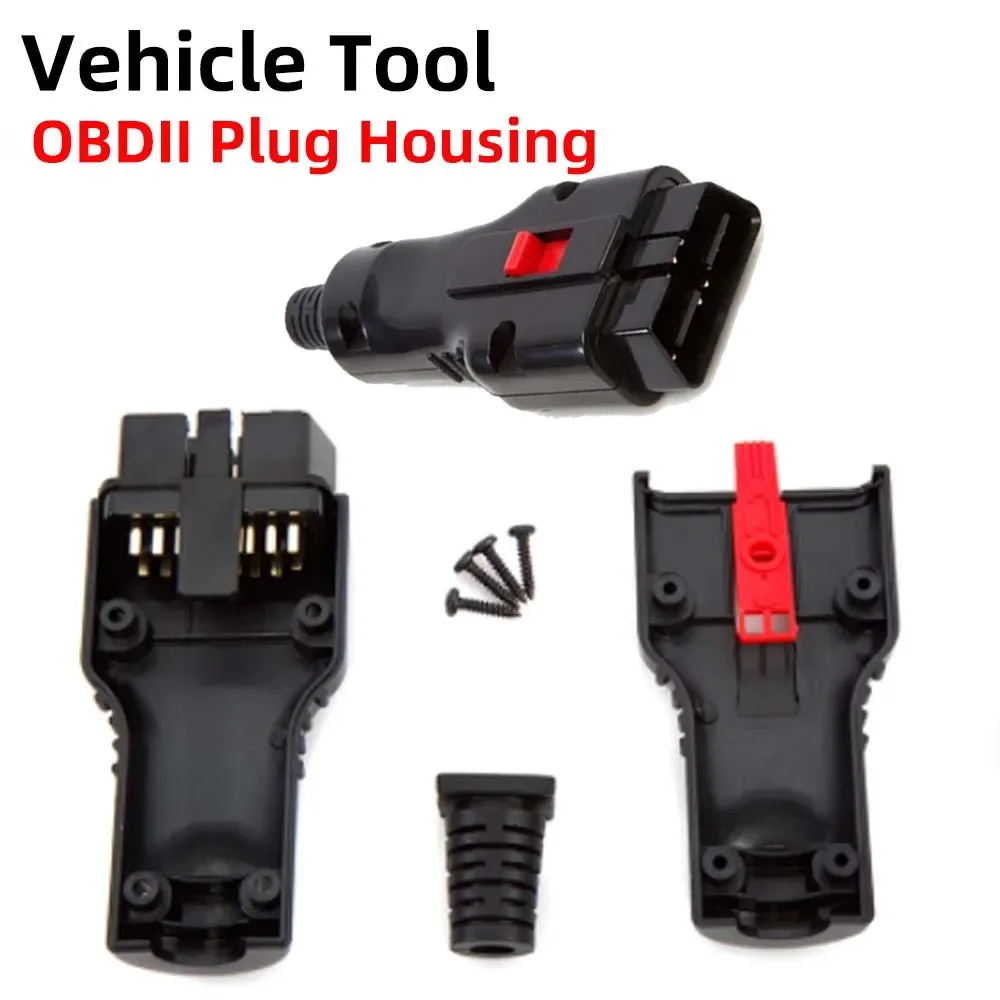 Auto Car Obd2 16Pin Assemblato Testa Maschio Placcata Oro 12V 24V Connettore Universale Test Linea Principale Alloggiamento Spina Obdii