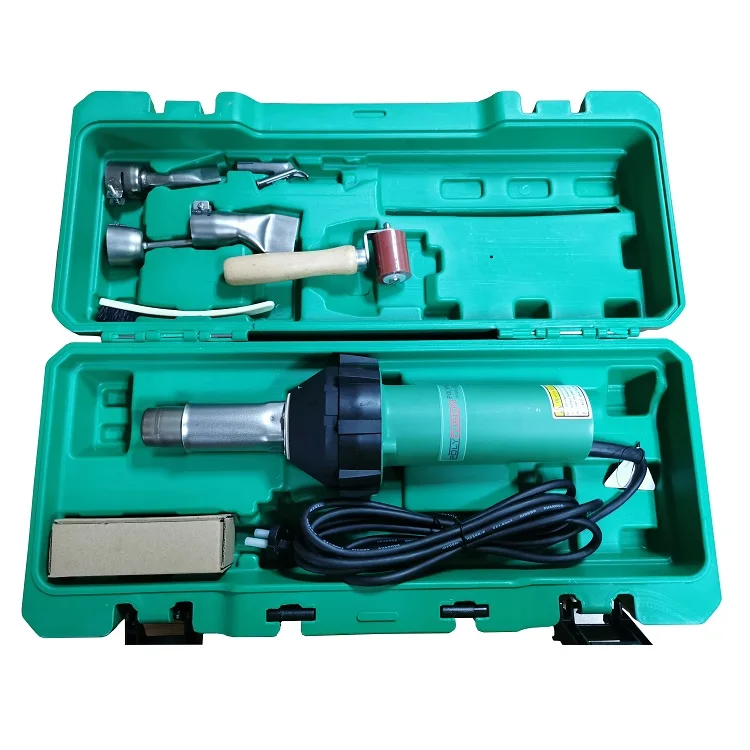 

1600W Plastic Welder Hot Air Weld Gun with Roofing Seam Rollers Seam Tester Probe and Weld Nozzle Plastic Carrying Case