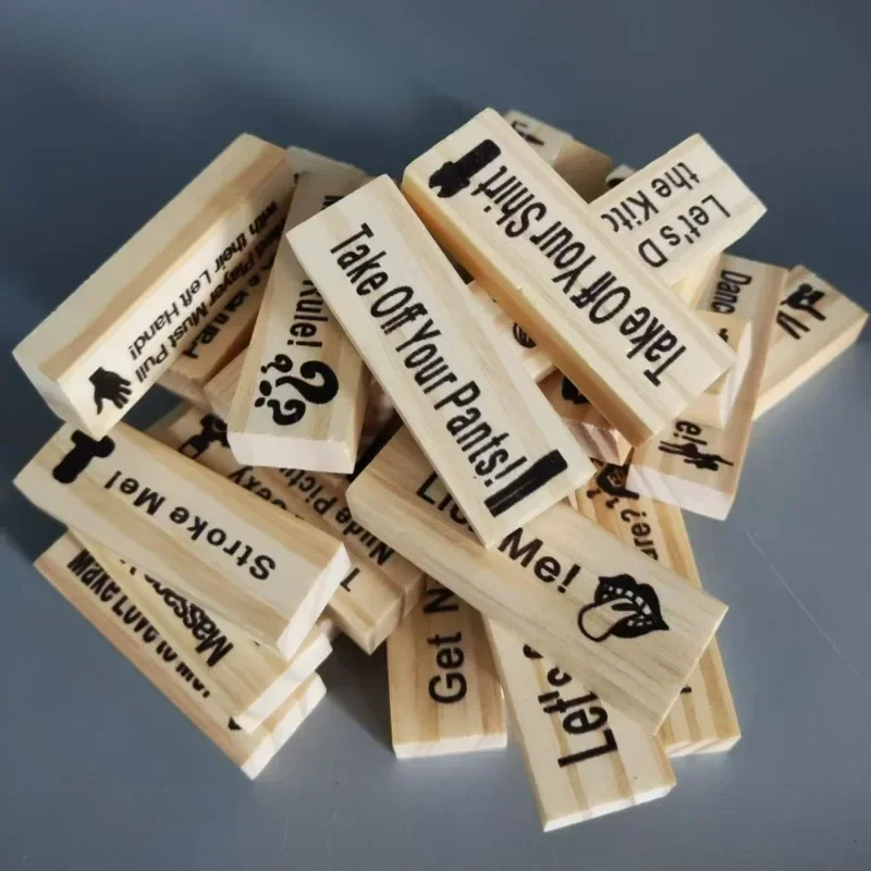 48PCS Block Tower Game Пара Діяльність Дата Ніч Ідеї Валентина Акробатична вежа Stacking Blocks Гра для пар Нічна вечірка