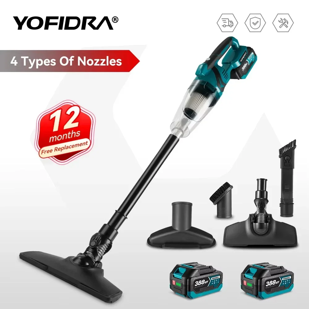Handheld Vacuum Cleaner Yofidra 1500W Cordless Electric Rechargeable Cleaning Tool for Home Pet Hair For Makita 18V Battery Pin