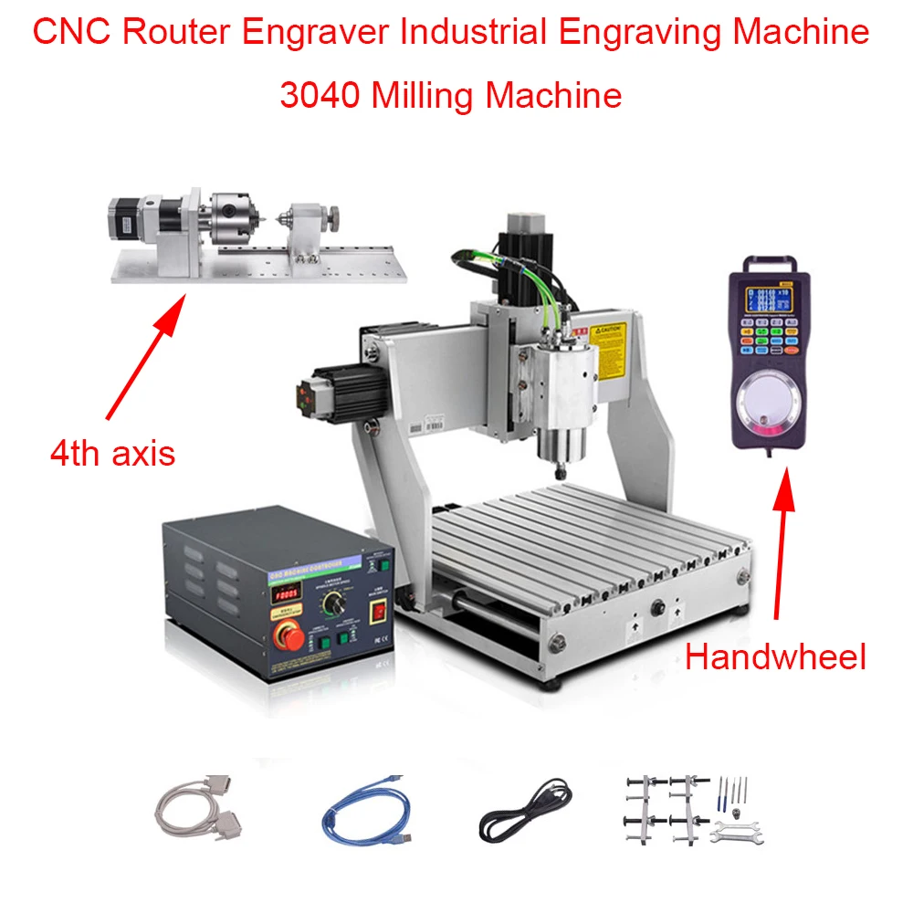 

CNC 3040 Router Industrial Engraving Machine 3/4Axis with Handwheel 1.5KW 2.2KW CNC Drilling and Milling Machine for Wood Metal