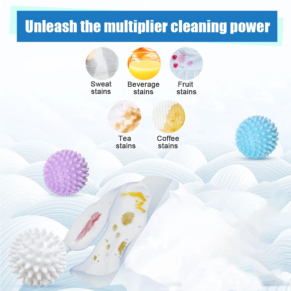 Laundry Ball 4Pcs PVC Dryer Ball Reusable Washing Machine Drying Fabric Softener for Home Clothe Cleaning