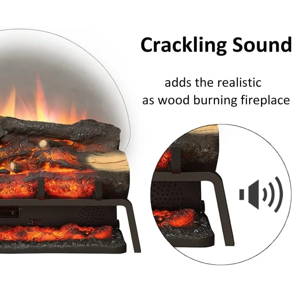 LegendFlame 23" W Free Standing Electric Fireplace Log Set (EF290), Fireplace Insert, Heater 750W/1500W, Crackling Sound, Remote 3