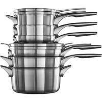 Space-Saving Stainless Steel Pots and Pans, 10-Piece Cookware Set 1